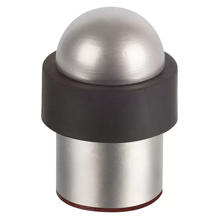 Fix-o-moll Deurstopper Metaal - Ø x h: 28 x 50 mm, Zilver/Zwart - Vooraanzicht