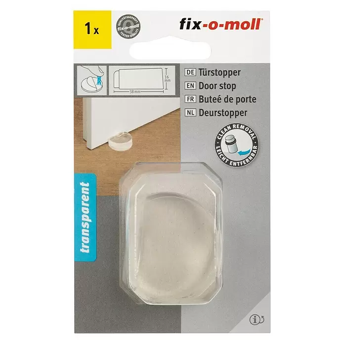 Fix-o-moll Deurstopper Transparant kunststof - Transparant - Vooraanzicht
