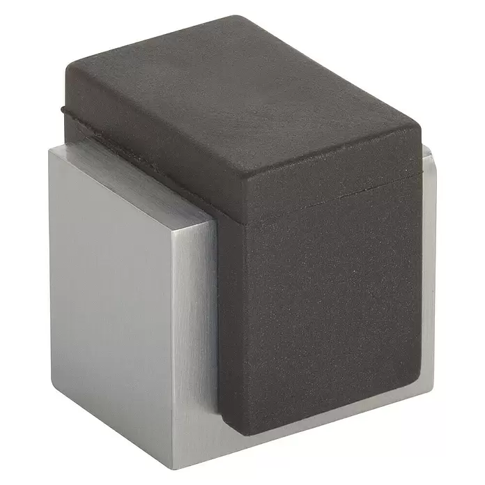 Fix-o-moll Deurstopper Gesatineerd RVS - Zilver/Zwart - Diagonaal zicht