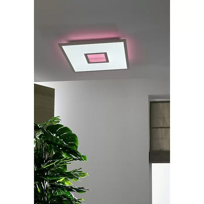 LED-Deckenleuchte Ellia - 24 W, L x B x H: 45 x 45 x 5 cm, Weiß, RGB - Stimmungsaufnahme
