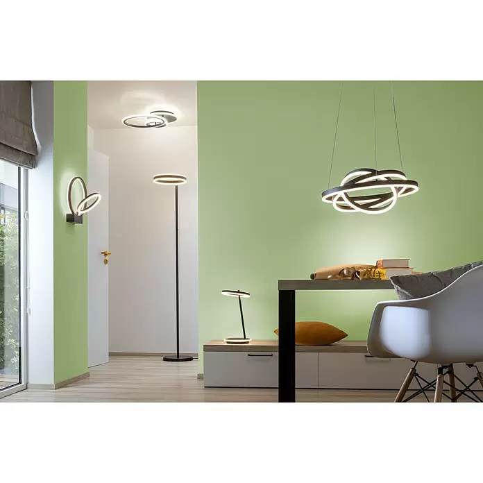 Lavida Ring LED-Pendelleuchte rund Ring - Ø x H: 50 x 120 cm - Stimmungsaufnahme