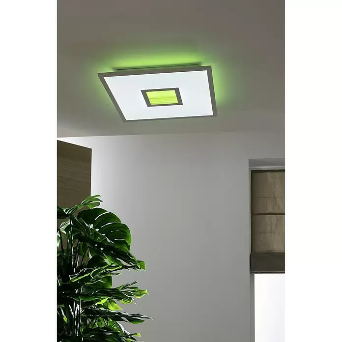 LED-Deckenleuchte Ellia - 24 W, L x B x H: 45 x 45 x 5 cm, Weiß, RGB - Stimmungsaufnahme
