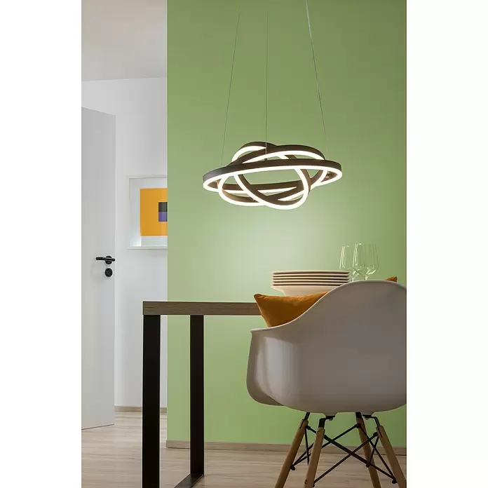 Lavida Ring LED-Pendelleuchte rund - Ø x H: 50 x 120 cm - Stimmungsaufnahme