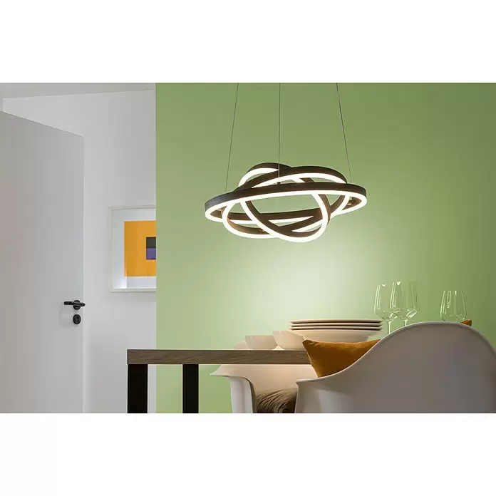 Lavida Ring LED-Pendelleuchte rund Ring - Ø x H: 50 x 120 cm - Stimmungsaufnahme