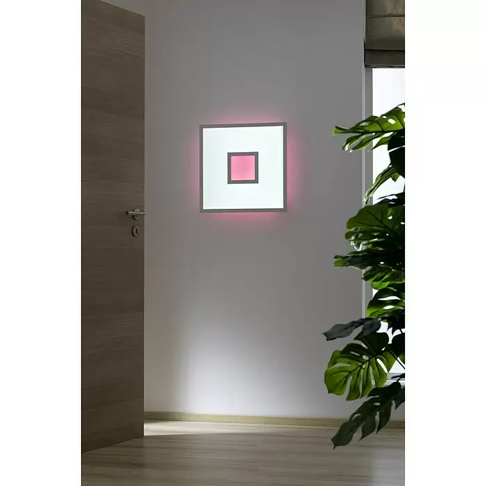 LED-Deckenleuchte Ellia - 24 W, L x B x H: 45 x 45 x 5 cm, Weiß, RGB - Stimmungsaufnahme