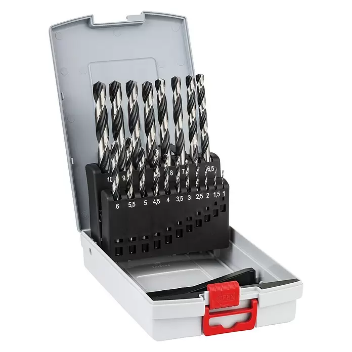 Metallbohrer-Set PointTeQ - Durchmesser: 1 mm - 10 mm, 19 -tlg. - Diagonale Ansicht