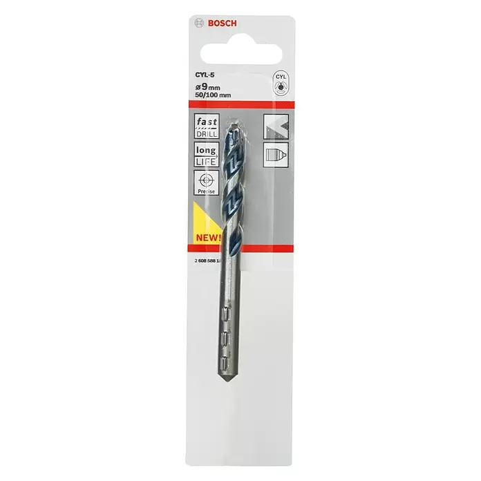 Bosch Professional Betonbohrer CYL-5 - Ø x L: 9 x 100 mm, 1 Stk. - Vorderansicht