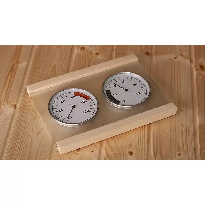 Karibu Hygro- & Thermometer-Set Premium - Temperaturbereich Thermometer: 0 °C bis +120 °C, Messbereich Hygrometer: 0 - 100 % r.F. - Stimmungsaufnahme