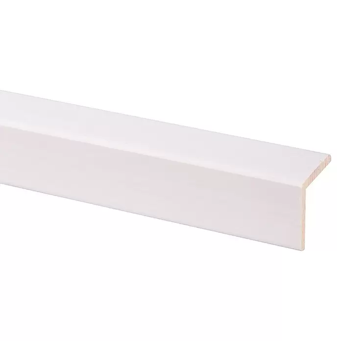 Hoekafdeklijst Wit 2700 x 44 x 44 mm - 2.700 x 44 x 44 mm, Hout - Close-up