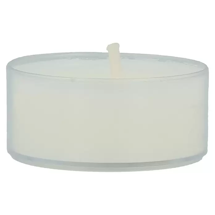 Velas de té pequeñas - 30 ud., Blanco - Vista frontal