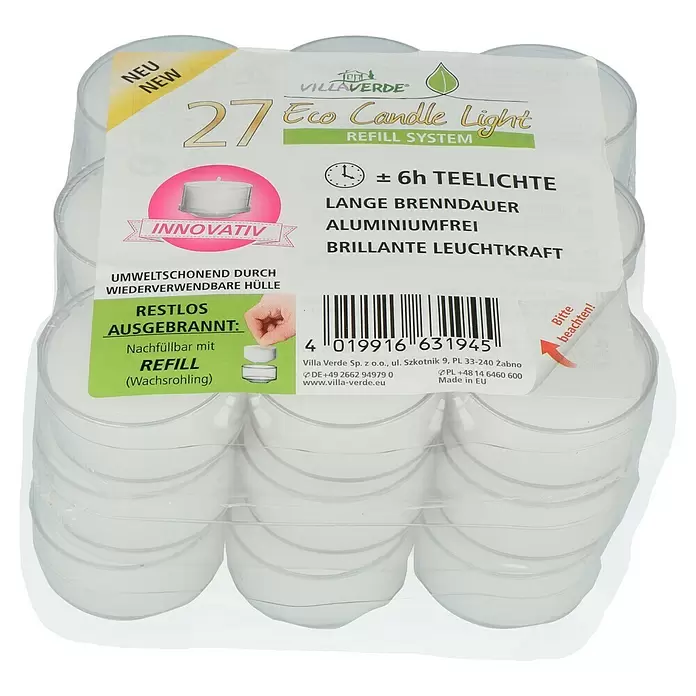 Teelichter ECL - 27 Stk., Weiß - Vorderansicht