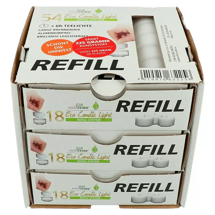 Teelichter ECL Refill - 54 Stk., Weiß - Vorderansicht