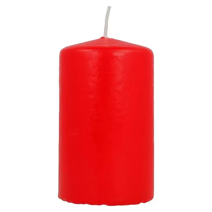Stumpenkerzen-Set Safe - 4 Stk., Ø x H: 6 x 10 cm, Rubinrot - Vorderansicht