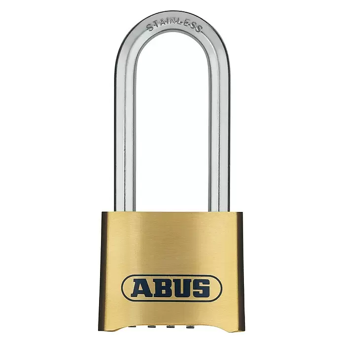 Abus Vorhängezahlenschloss 180IB/50 HB63 - B x L: 52 x 24 mm, Messing, Anzahl Zahlenrollen: 4 Stk., Messing - Vorderansicht