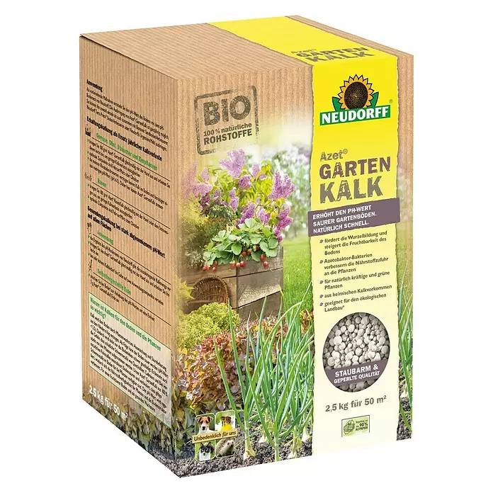 Neudorff Azet Gartenkalk - 2,5 kg - Diagonale Ansicht