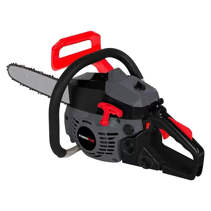 PowerPlus Motosierra de gasolina POWEG2010 - 1,2 kW, 37,2 cm³, Longitud de la cuchilla: 35 cm - Vista angular