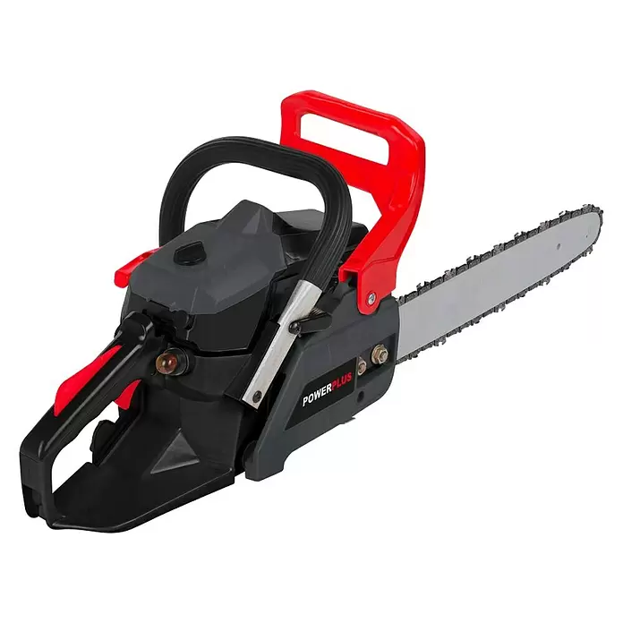 PowerPlus Motosierra de gasolina POWEG2010 - 1,2 kW, 37,2 cm³, Longitud de la cuchilla: 35 cm - Vista angular