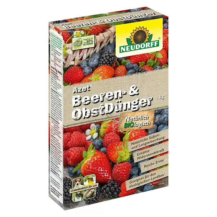 Neudorff Azet Beerendünger - 1 kg - Diagonale Ansicht