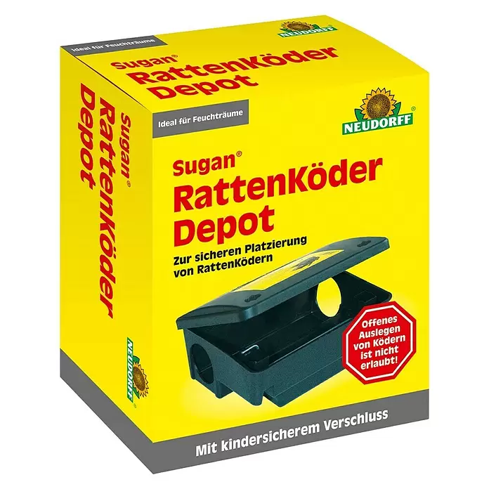 Neudorff Sugan Rattenköder-Depot - 1 Stk. - Diagonale Ansicht
