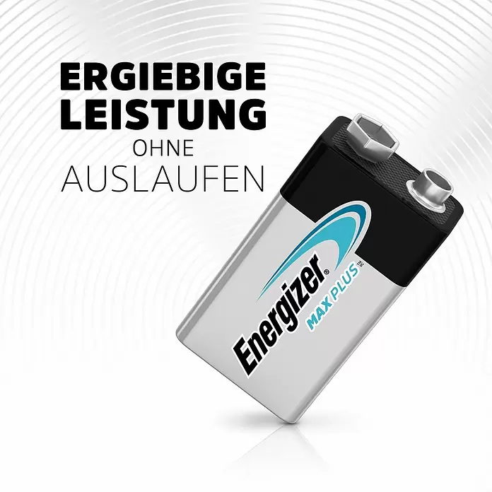 Energizer Batterie Max Plus - Alkali-Mangan, 9-Volt-Block, 1 Stk. - Anwendungsbeispiel