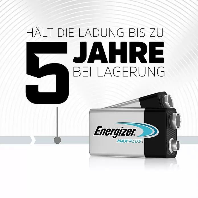 Energizer Batterie Max Plus - Alkali-Mangan, 9-Volt-Block, 1 Stk. - Anwendungsbeispiel