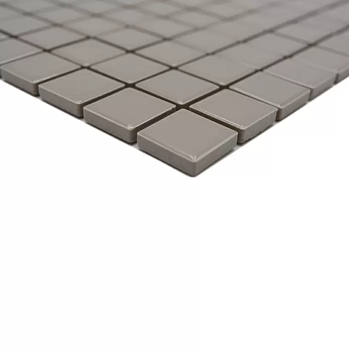 Mozaïektegel vierkant Uni CG 184 - 29,8 x 29,8 cm, Beige/Bruin, Glanzend - Close-up