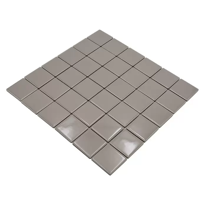 Mozaïektegel vierkant Architecture CD 282 - 29,8 x 29,8 cm, Taupe, Glanzend - Diagonaal zicht