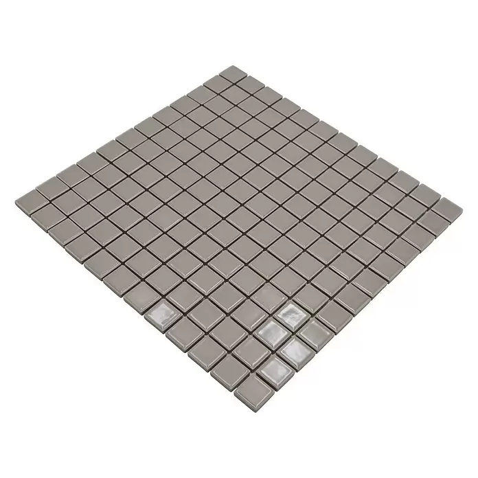 Mozaïektegel vierkant Uni CG 184 - 29,8 x 29,8 cm, Beige/Bruin, Glanzend - Diagonaal zicht