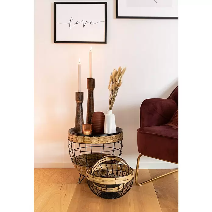 Trockenblumenstrauß mit Kolben - Länge: 50 cm, Hellbraun - Stimmungsaufnahme