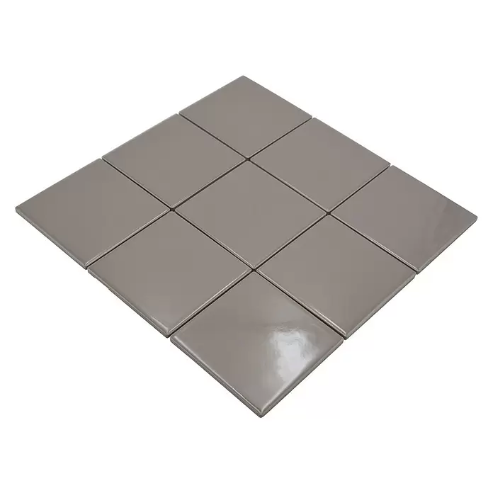 Mozaïektegel vierkant Uni CQ 140 - 29,8 x 29,8 cm, Beige/Bruin, Glanzend - Diagonaal zicht