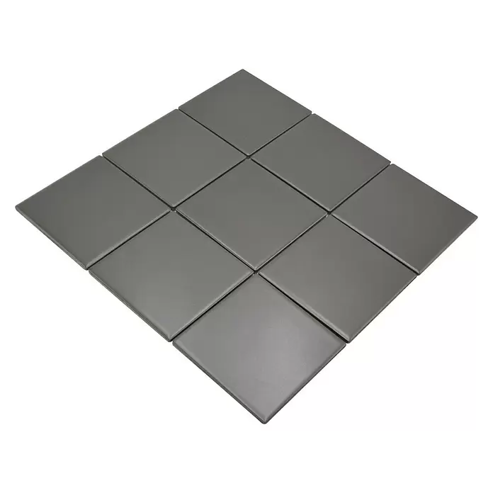 Mozaïektegel vierkant Uni CQ 115 - 29,8 x 29,8 cm, Grijs, Mat - Diagonaal zicht
