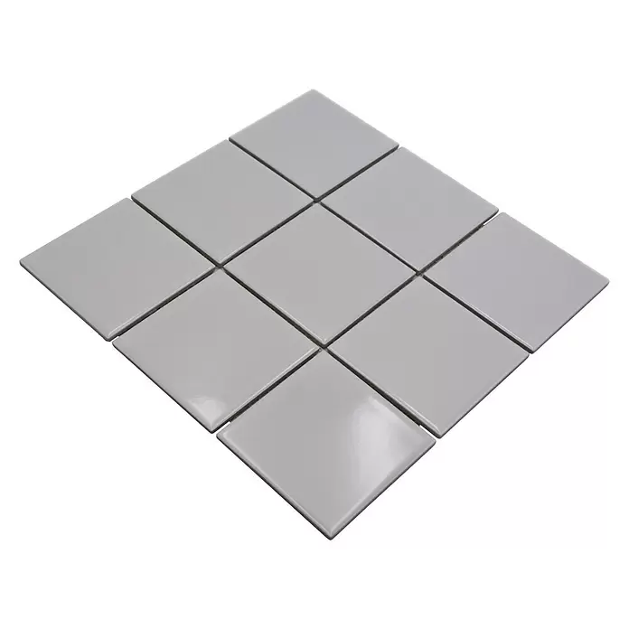 Mozaïektegel vierkant Uni CQ 100 - 29,8 x 29,8 cm, Wit, Glanzend - Diagonaal zicht