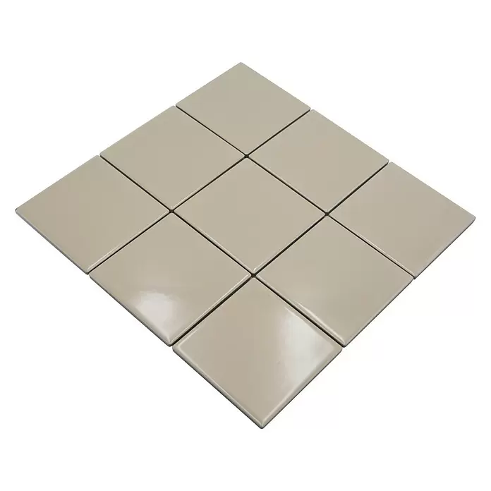 Mozaïektegel vierkant Uni CQ 130 - 29,8 x 29,8 cm, Beige, Glanzend - Diagonaal zicht