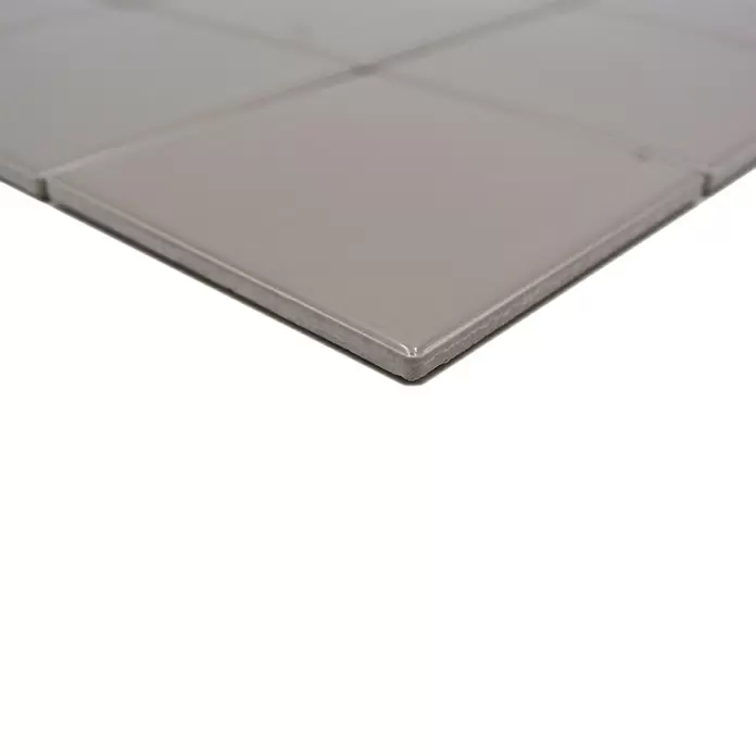 Mozaïektegel vierkant Uni CQ 140 - 29,8 x 29,8 cm, Beige/Bruin, Glanzend - Close-up