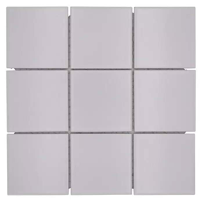 Mozaïektegel vierkant Uni CQ 105 - 29,8 x 29,8 cm, Wit, Mat - Vooraanzicht