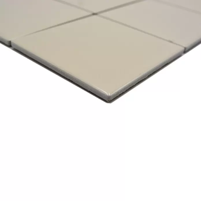 Mozaïektegel vierkant Uni CQ 130 - 29,8 x 29,8 cm, Beige, Glanzend - Close-up