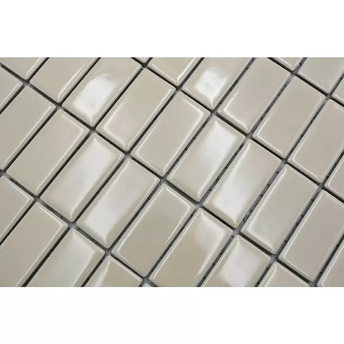 Mozaïektegel rechthoek Architecture ST 400 - 29,8 x 29,8 cm, Beige, Glanzend - Close-up