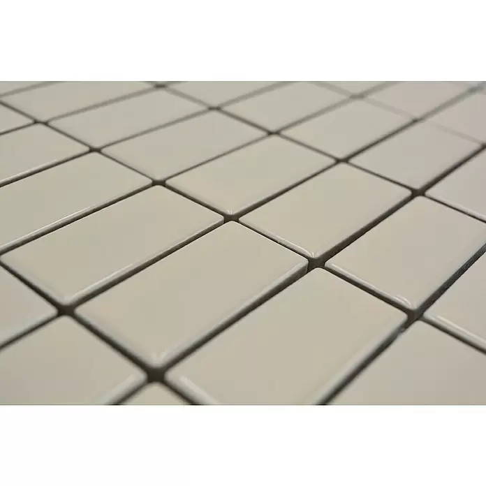 Mozaïektegel rechthoek Architecture ST 400 - 29,8 x 29,8 cm, Beige, Glanzend - Close-up