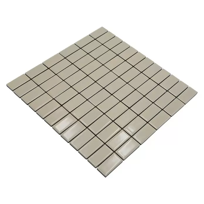 Mozaïektegel rechthoek Architecture ST 400 - 29,8 x 29,8 cm, Beige, Glanzend - Diagonaal zicht