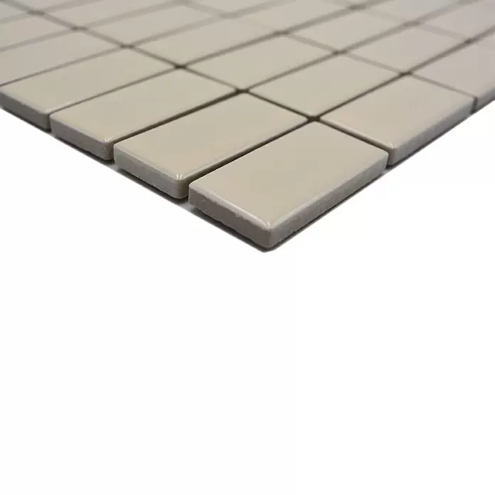 Mozaïektegel rechthoek Architecture ST 400 - 29,8 x 29,8 cm, Beige, Glanzend - Close-up