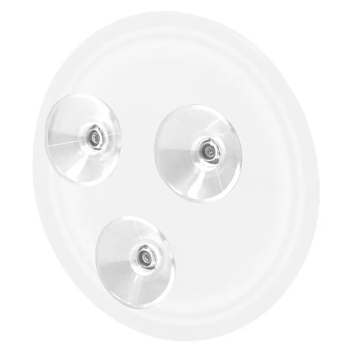 Espejo cosmético de ventosa - Aumento: x 3, Diámetro: 15 cm, Transparente - Vista angular