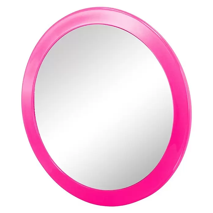 Espejo cosmético de ventosa - Aumento: x 3, Diámetro: 15 cm, Rosa - Vista angular