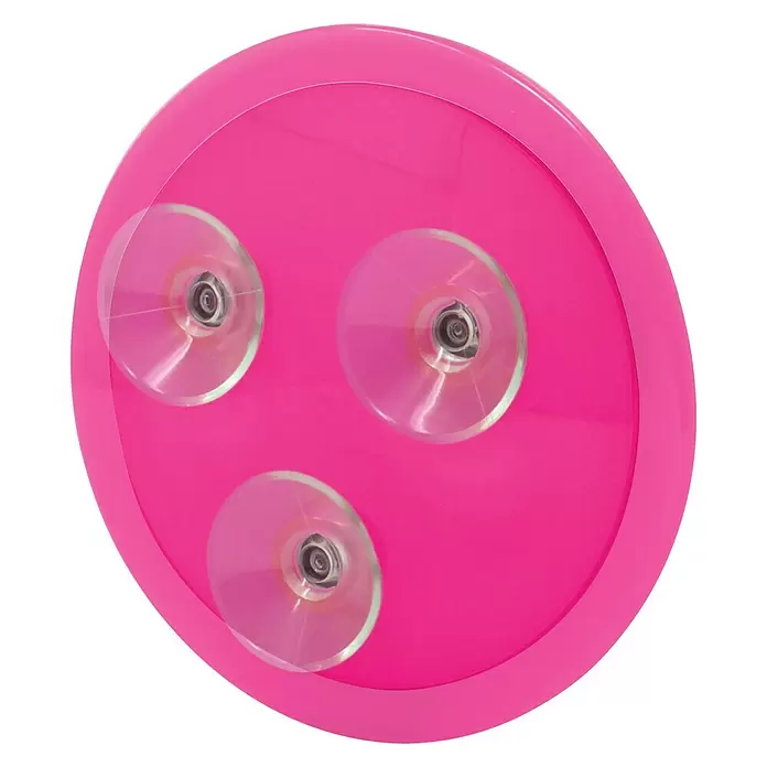 Espejo cosmético de ventosa - Aumento: x 3, Diámetro: 15 cm, Rosa - Vista trasera