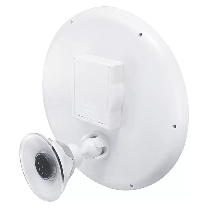 Espejo cosmético orientable LED - Aumento: x 10, Diámetro: 20 cm, Cromo - Vista angular