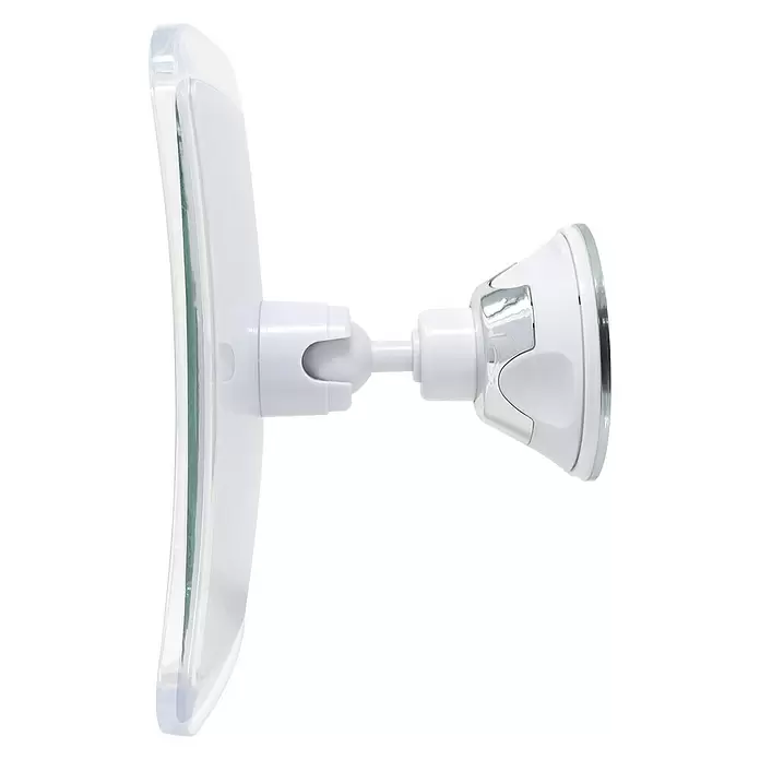 Espejo cosmético orientable - Aumento: x 10, An x Al: 16 x 16 cm, Blanco - Vista de perfil izquierdo