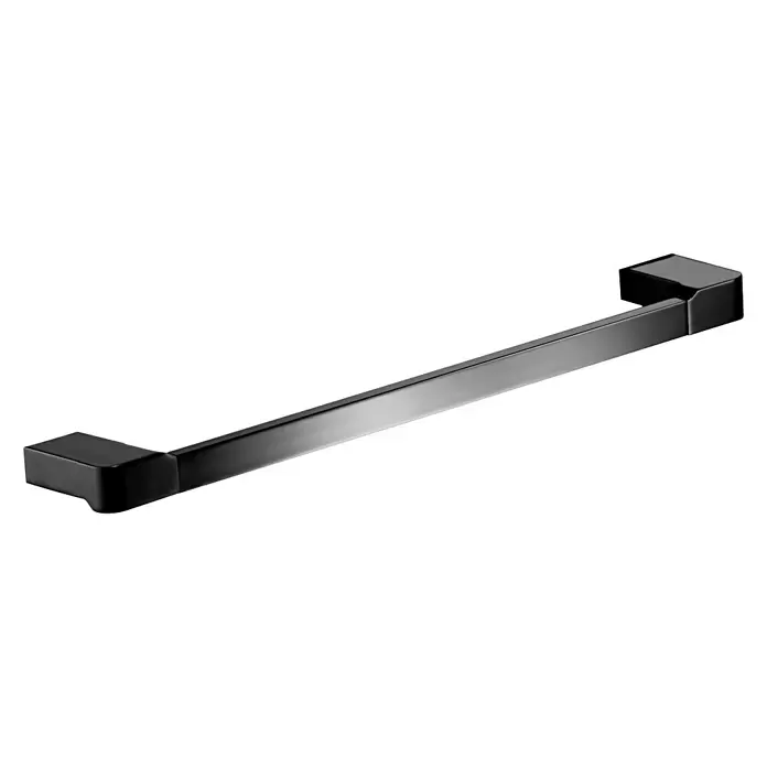 Toallero de barra Bluss - Largo: 45 cm, Negro, Mate - Vista angular