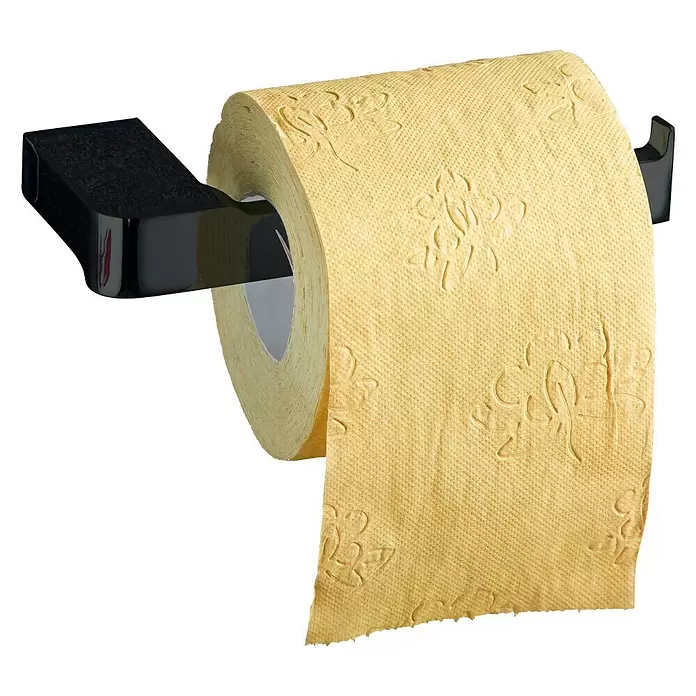 Portarollos de papel higiénico Bluss - Sin tapa, Negro, Mate - Vista angular