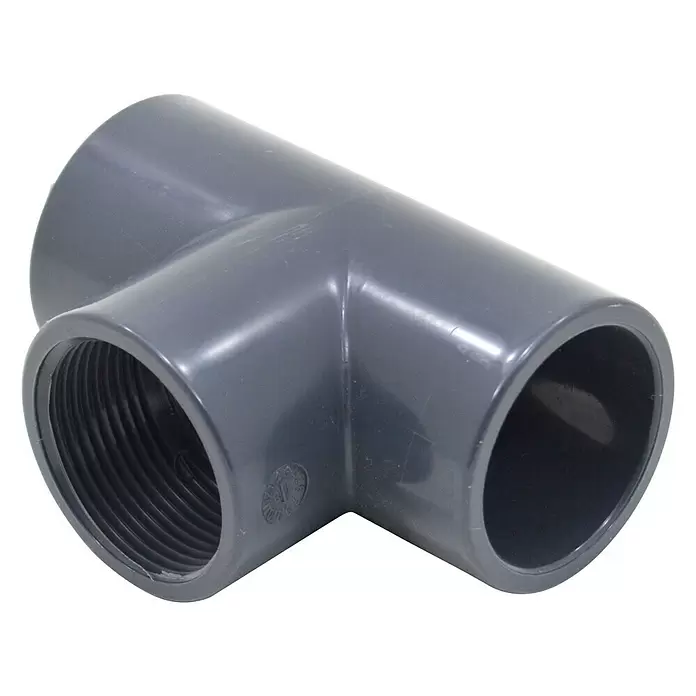 Te de PVC roscado - Diámetro de tubo: 20 mm, PVC - Vista angular