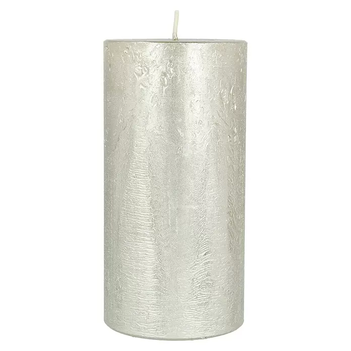 Stumpenkerze Nova Safe - Ø x H: 7 x 14 cm, Titan - Vorderansicht