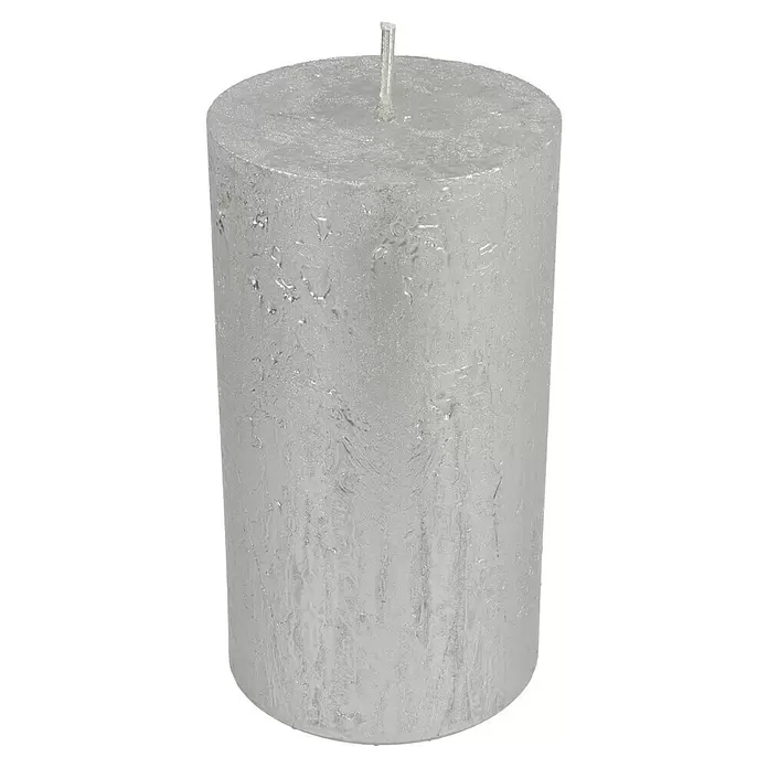Stumpenkerze Nova Safe - Ø x H: 6 x 11 cm, Titan - Diagonale Ansicht